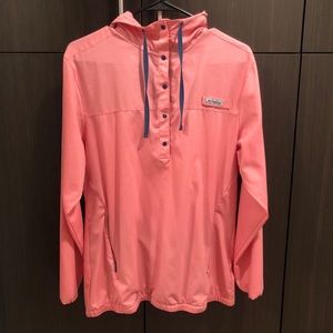 Columbia pull over pink jacket.